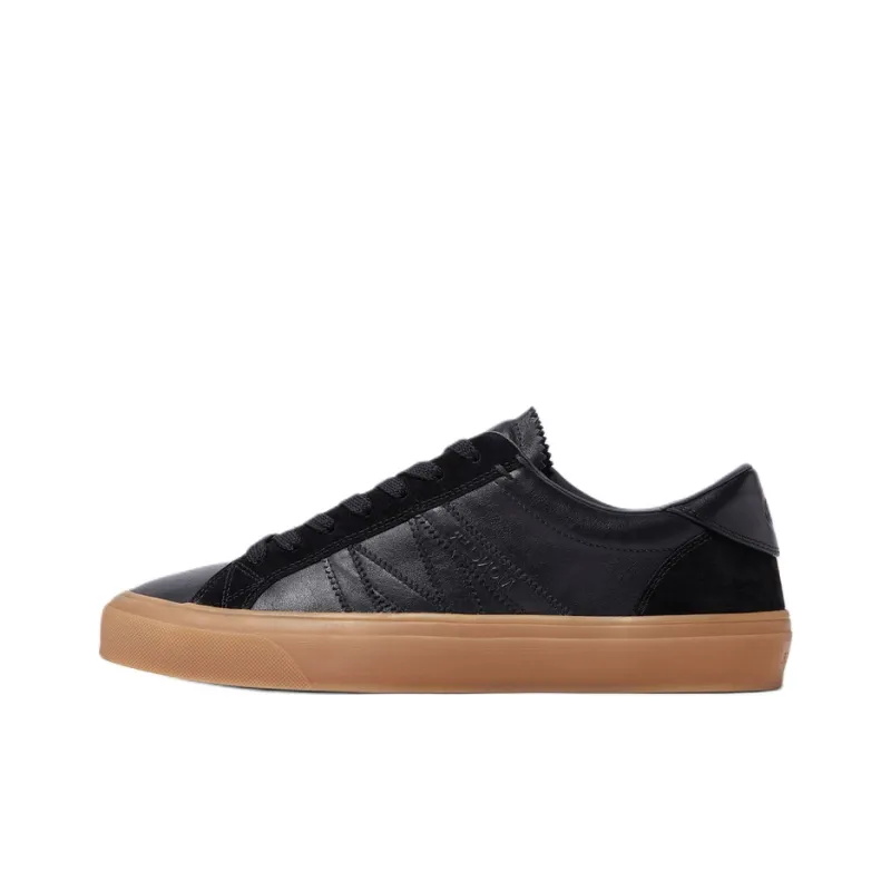 Moncler Monaco M Low Top Skateboard Shoes 3cm Men's Black-0