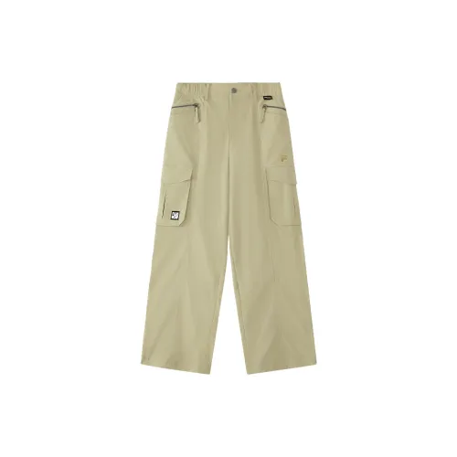 FILA FUSION Chinese Olympic Skateboarding Series Casual Pants Women's Parrot Green