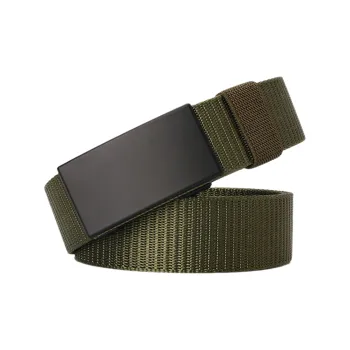 Mulinsen Nylon No-Tooth Automatic Buckle Outdoor Sports Casual Business Casual Tactical Canvas Belt Unisex 3.8cm