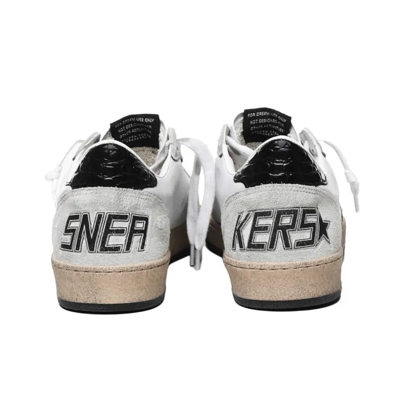 Golden Goose Ball Star Low Top Skateboard Shoes Men's Black White-3