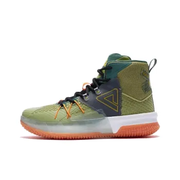 PEAK Anti Slip Wear Resistant High Top Basketball Shoes Men's Green
