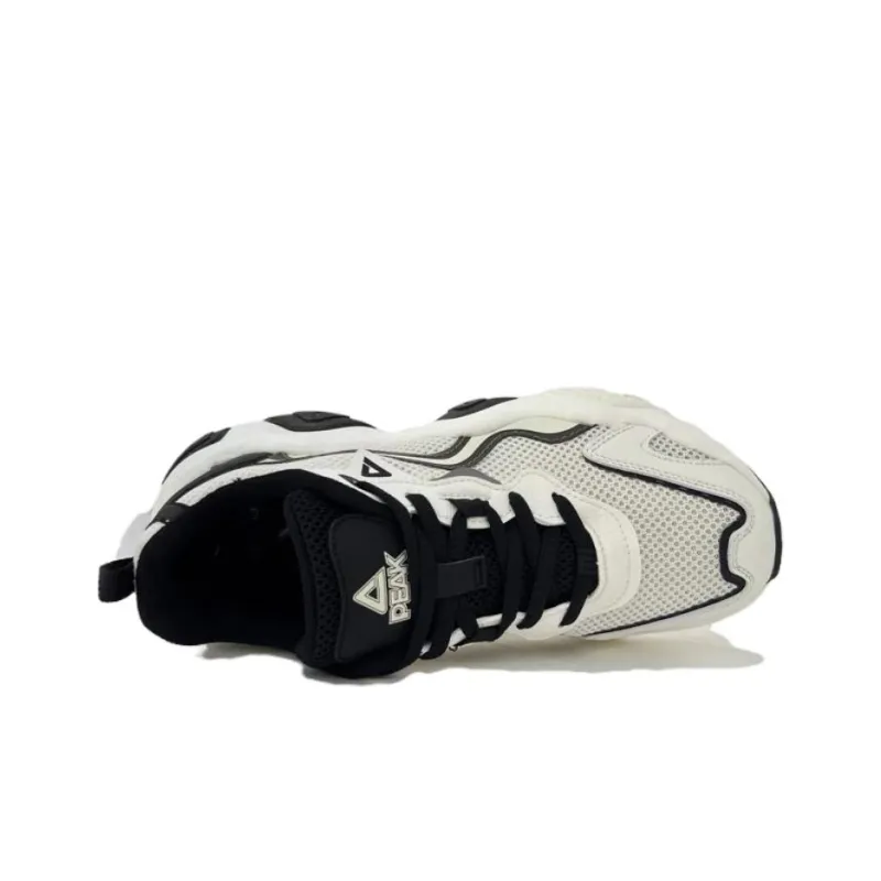 PEAK Durable Breathable Low Top Chunky Sneakers Women's Beige White Black-2