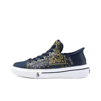 Skechers SNOOP Anti Slip Wear Resistant Low Top Skateboard Shoes Men's Navy