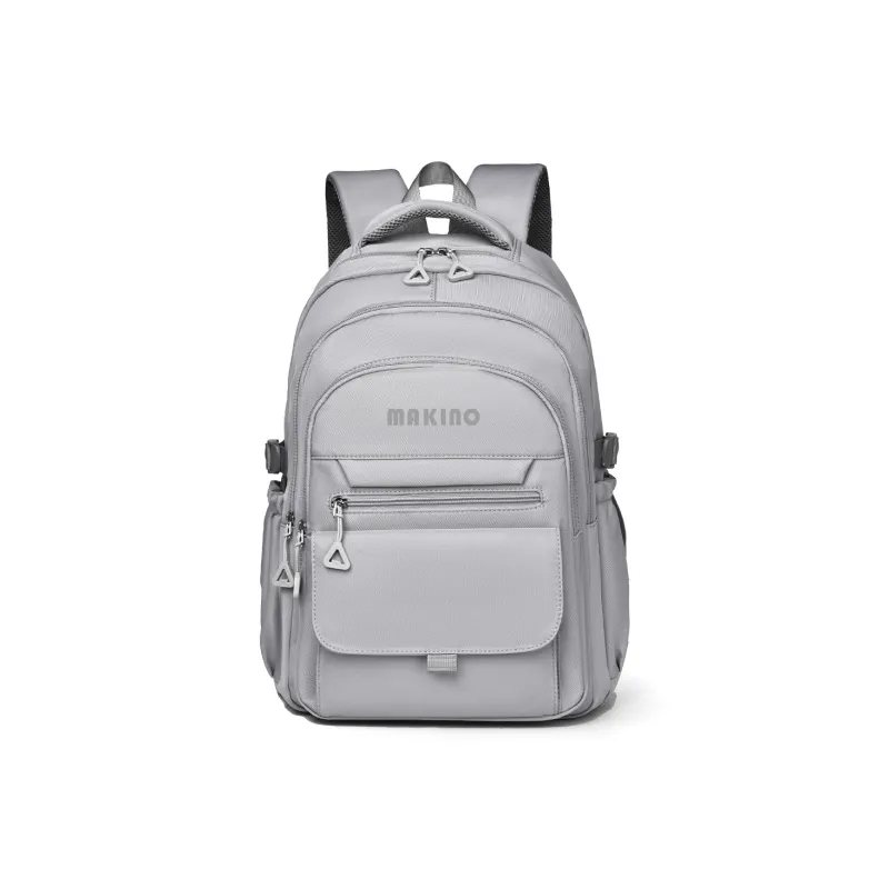 MAKINO Fabric Backpack Medium Size Unisex Black/Gray/Beige/Khaki-7
