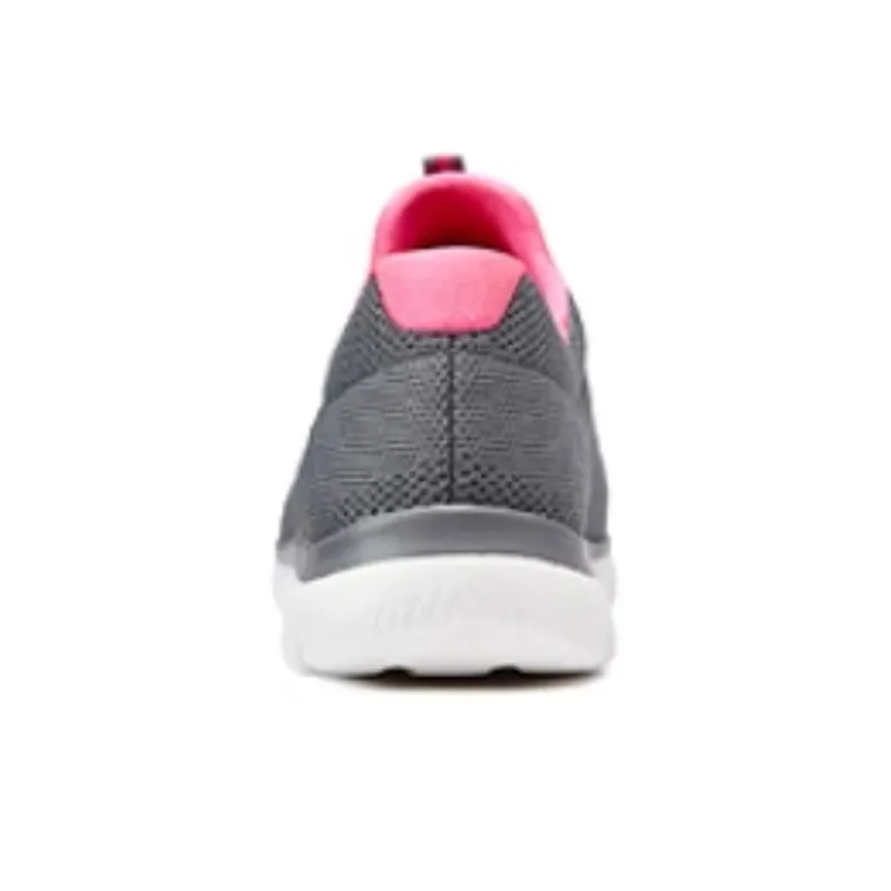 Skechers Cushioning Wear Resistant Low Top Running Shoes Women's Gray Pink Red-3
