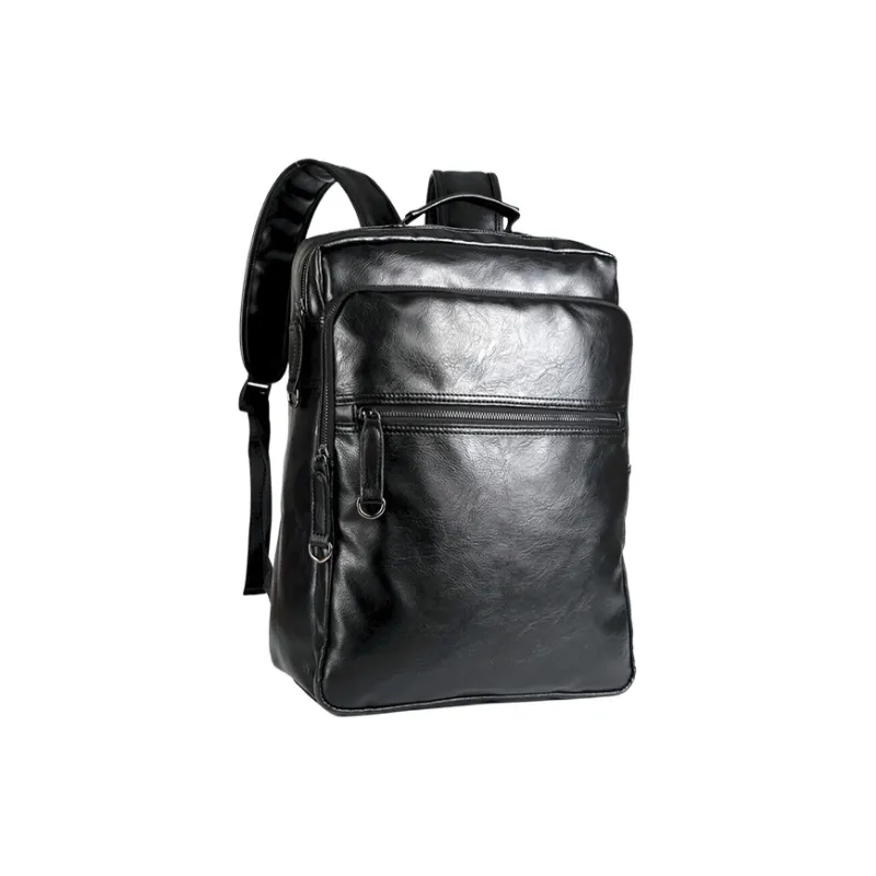 CARTELO Cow Leather Backpack Laptop Bag Medium Size Unisex Black-1