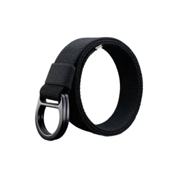 Mulinsen Outdoor Casual Canvas Double Ring Buckle Extended Length Belt Pants Fabric Belt Unisex Width  3.8cm