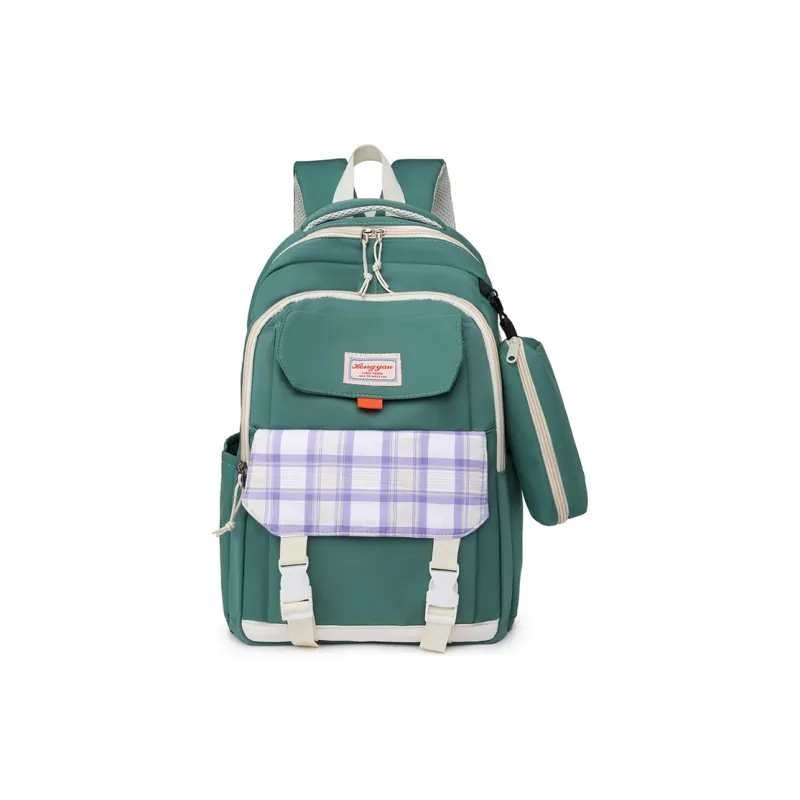 GEERDUN Water Repellent Fabric Backpack Regular Unisex Black/Purple/Green/Blue/Pink-6