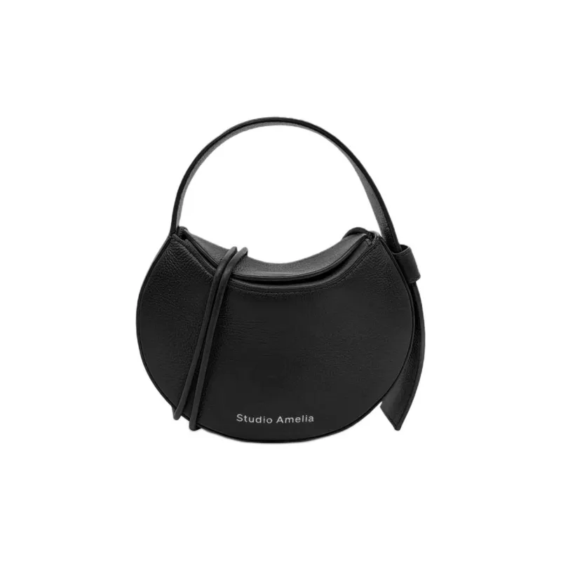 STUDIO AMELIA Sheep Nappa Leather One Shoulder Handbag Crossbody Bag Mini Women's Black-1