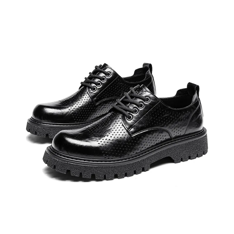 G.N.SHIJIA Dress Shoes Men Low Top Black/Brown-2
