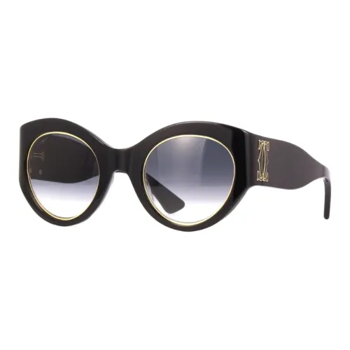 CARTIER Acetate Round Sunglasses Men's Black