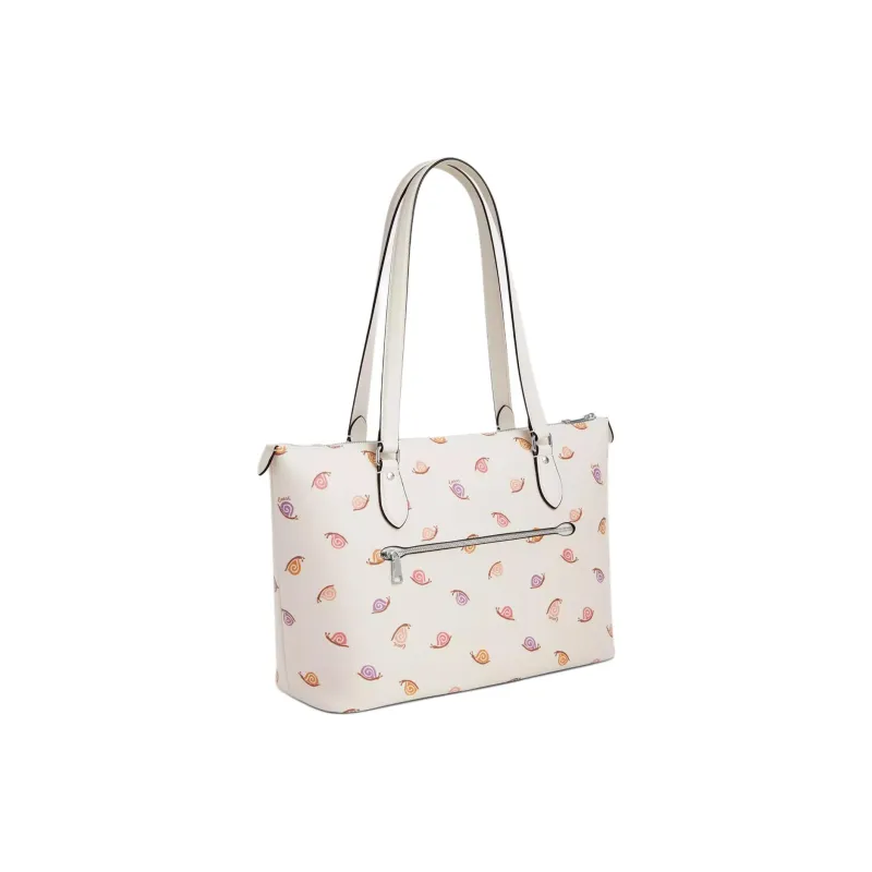 COACH Gallery Coated Canvas With Recycled Leather One Shoulder Handbag Tubas Women's Silver & Chalk Multicolor-1