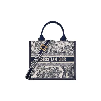 DIOR Calfskin Tote Bag, Shopping Bag, Handbag Small Size Women's Blue
