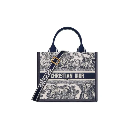 DIOR Calfskin Tote Bag, Shopping Bag, Handbag Small Size Women's Blue