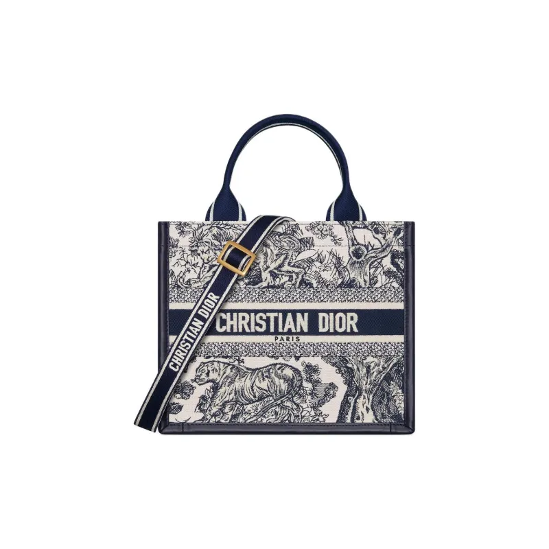 DIOR Calfskin Tote Bag, Shopping Bag, Handbag Trumpets Women's Blue-0