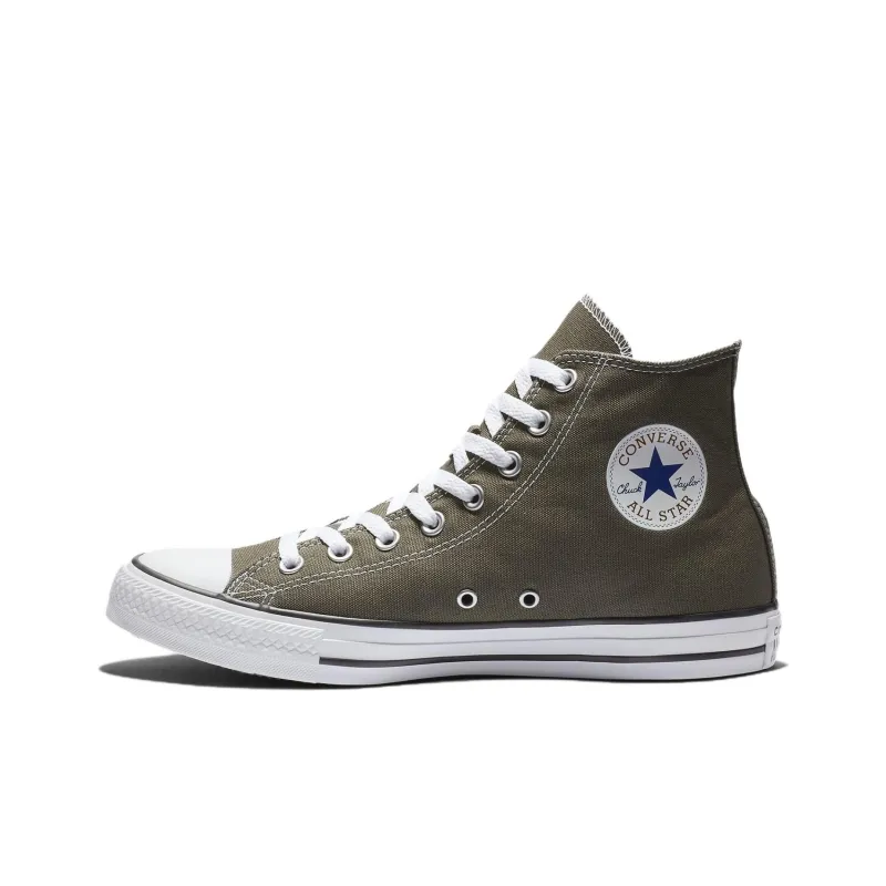 Converse Chuck Taylor All Star Anti Slip Wear Resistant High Top Canvas Shoes Unisex Gray Brown-1