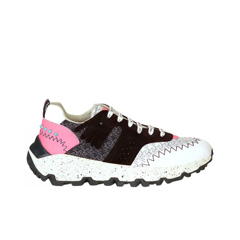 ETRO Pegaso Wear-Resistant Low-Top Casual Shoes Men's Black White Pink-1