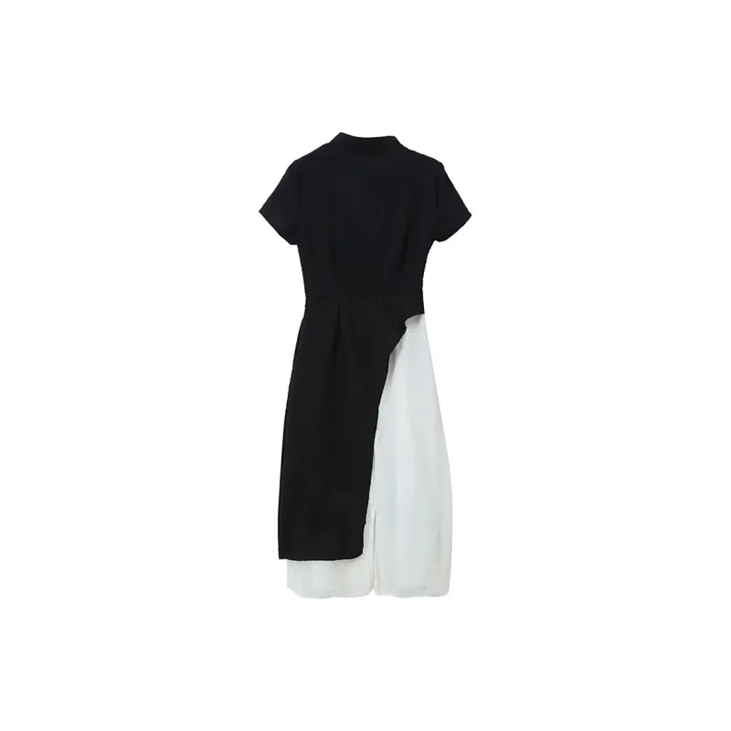 JOSR Short Sleeved Dresses Women's Ink Wash Painting-1