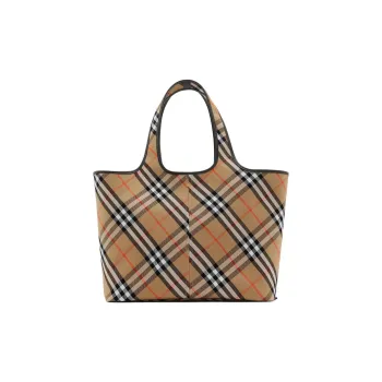 Burberry Cotton Twill Tote Bag Shopping Bag Handbag Medium Size Women's Sand
