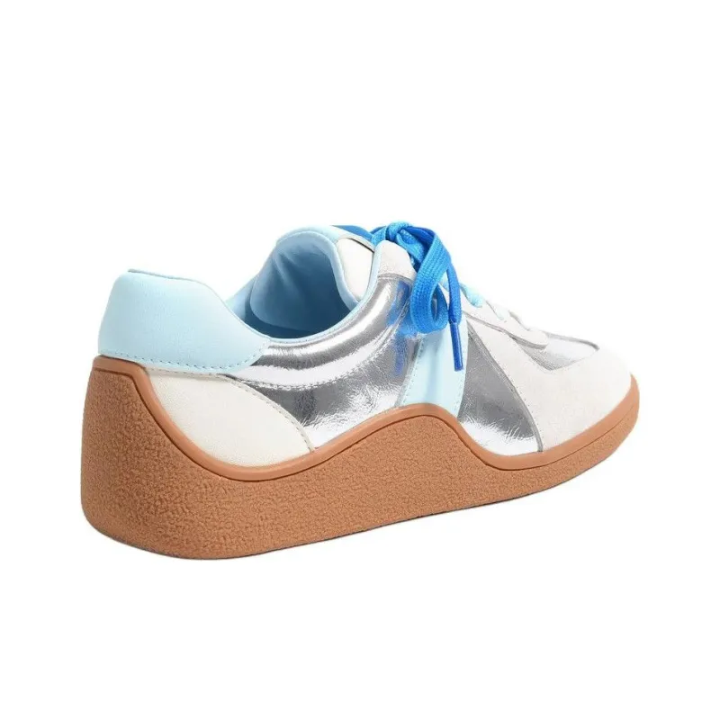 STEVE MADDEN Low-Top Skateboard Shoes Women's Silver Blue-3