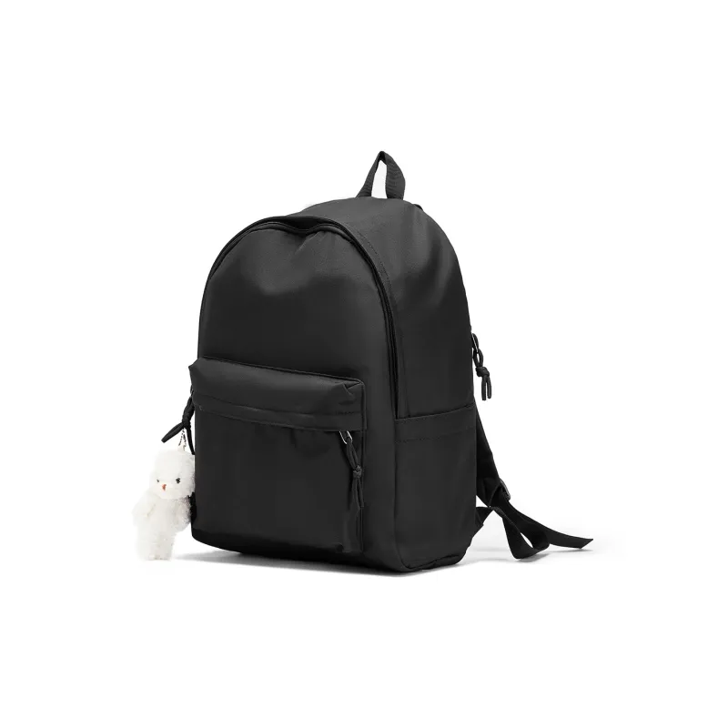 CORALDAISY Fabric Backpack Shoulder Bag Backpack Travel Bag Laptop Bag Regular Unisex Black-1