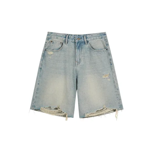 CHINISM Denim Shorts Unisex Washed Blue