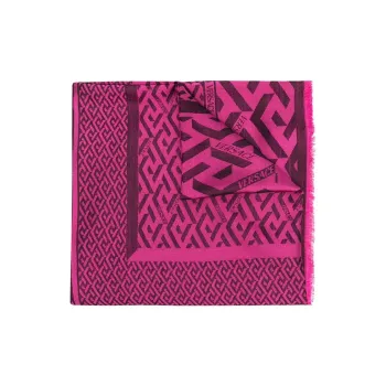 VERSACE Wool Knit Scarves Women's Fuchsia