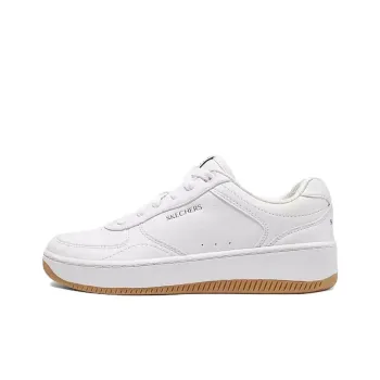 Skechers Court Classics Anti Slip Wear Resistant Breathable Support Low Top Skateboard Shoes Men's White Yellow