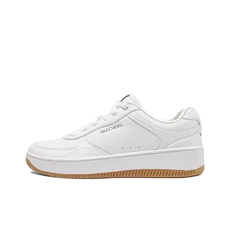 Skechers Court Classics Anti Slip Wear Resistant Breathable Support Low Top Skateboard Shoes Men's White Yellow-0