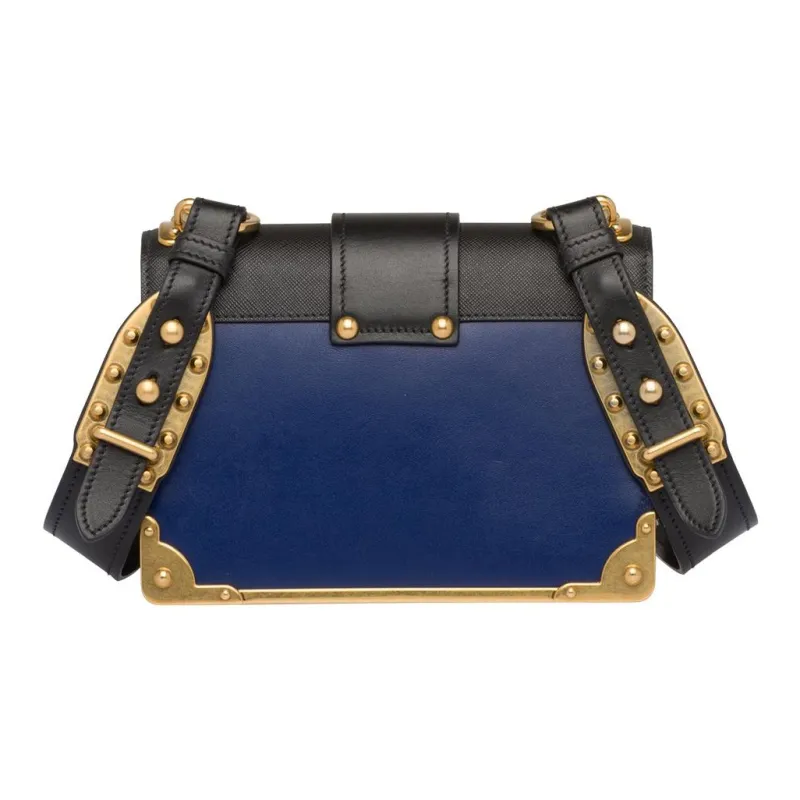 PRADA Cahier Calfskin Handbag Shoulder Bag Crossbody Bag Women's Blue-1