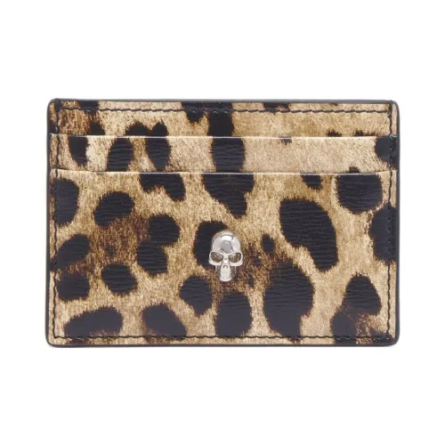 Alexander McQueen Leopard Printed Skull Plaque Card Case