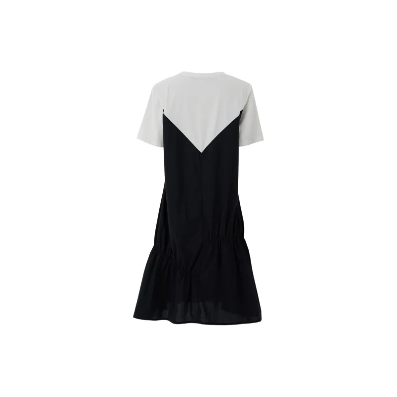 SOON FLOWER Short Sleeved Dresses Women's Black-1
