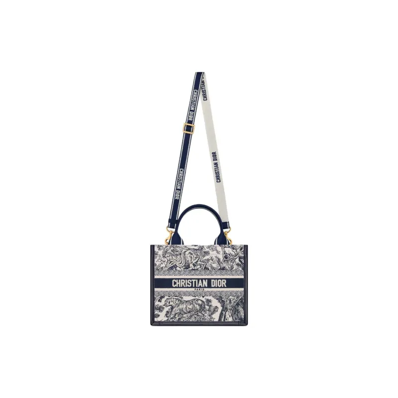 DIOR Calfskin Tote Bag, Shopping Bag, Handbag Trumpets Women's Blue-1
