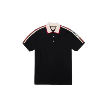 GUCCI Web stripe Pique Polo Shirt POIZON