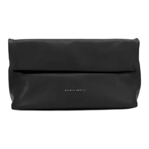 STUDIO AMELIA Chrome-Free Nappa Leather Pillow Bag chiara Clutch Women's Black