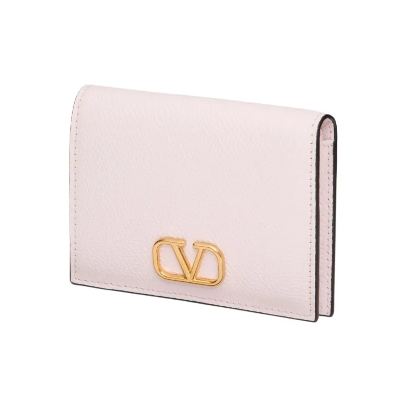Valentino Vlogo Grained Calfskin Wallet Small Size Women's Light Purple-1