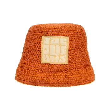 Jacquemus Raffia Bucket Hats Women's Orange