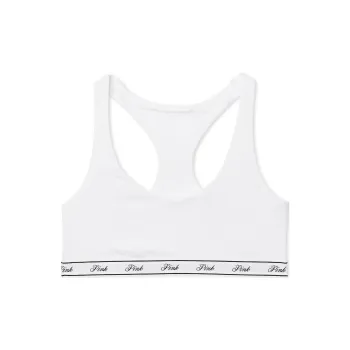 Victoria's Secret PINK BRALETTES & BRA TOPS COTTON LOGO RACERBACK / WI Bra Women's White