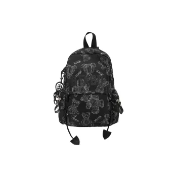 Morellybear Nylon Backpack Shoulder Bag Crossbody Bag Sling Bag Regular Unisex Black/Red/White/Green