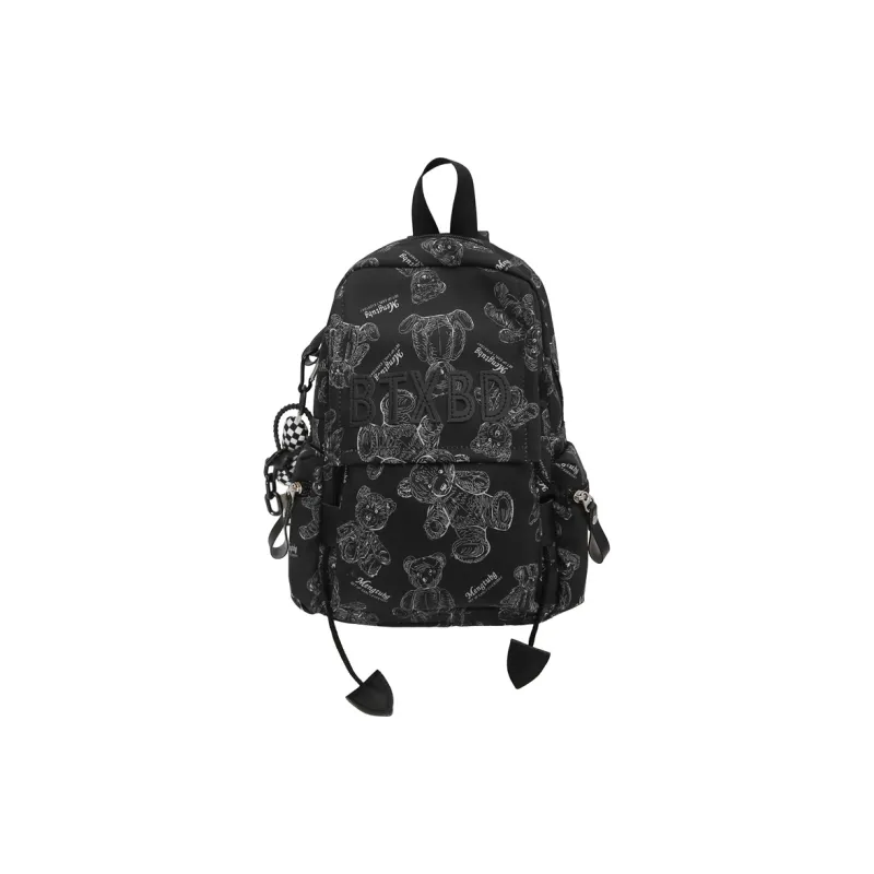 Morellybear Nylon Backpack Shoulder Bag Crossbody Bag Sling Bag Regular Unisex Black/Red/White/Green-0