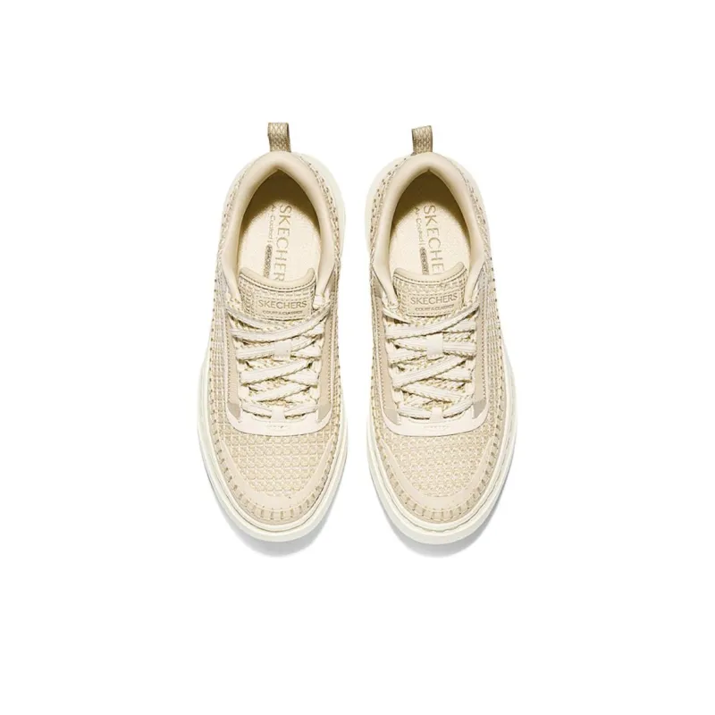 Skechers Court Classics Cushioned Wear Resistant Breathable Low Top Casual Skateboard Shoes Women's Wheat-3