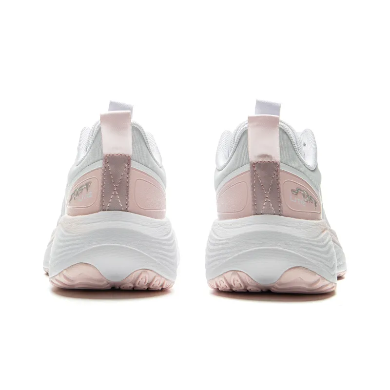 LINING Soft Lite Casual Shoes Women's Low Top Standard White/Peach Blossom Pink-5