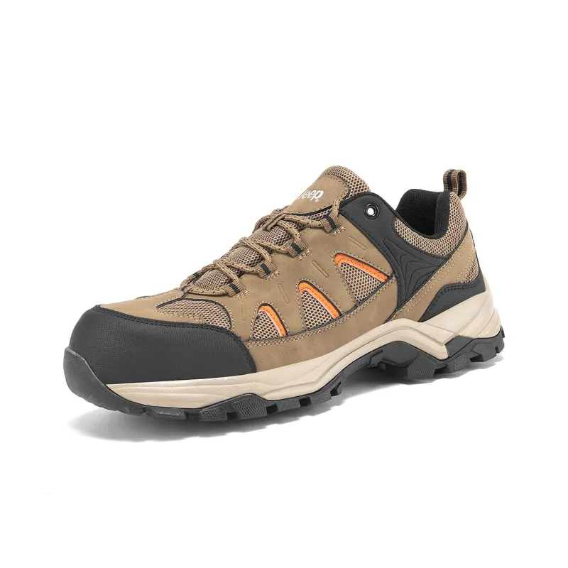 Jeep Slip Resistant And Abrasion Resistant Coverage Low Top Safety Shoes, Outdoor Shoes Unisex Khaki-4
