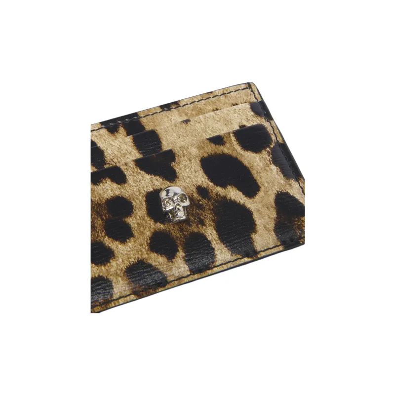 Alexander McQueen Leopard Printed Skull Plaque Card Case-3