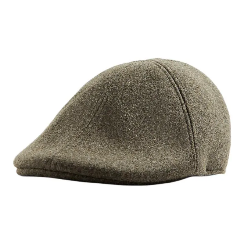ZARA Flannel Berets Men's Brown-0