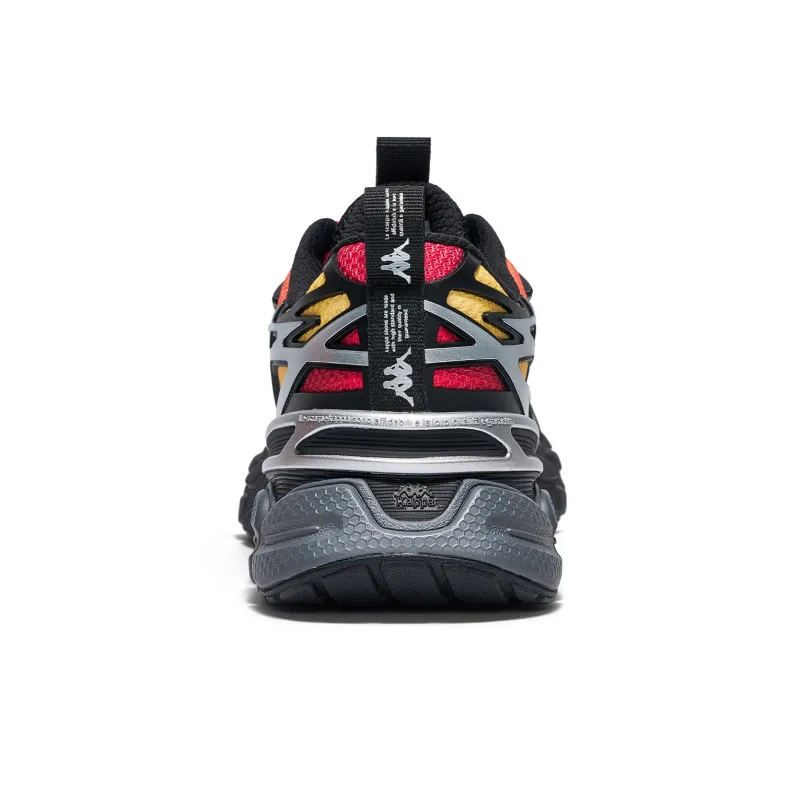 Kappa Anti Slip Wear Resistant Low Top Chunky Sneakers Unisex Black-4