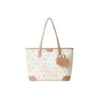 Miffy Synthetic Leather Tote Bag Shopping Bag Crossbody Bag Shoulder Bag Women's White/Khaki