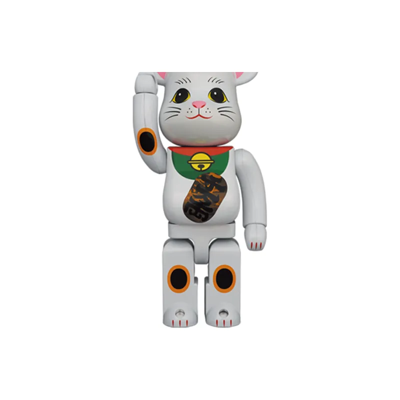 BE@RBRICK Maneki Neko White Plated Luminous-3