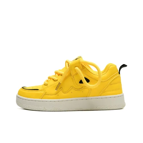 Circle small Skateboard Shoes Unisex Low-Top Yellow