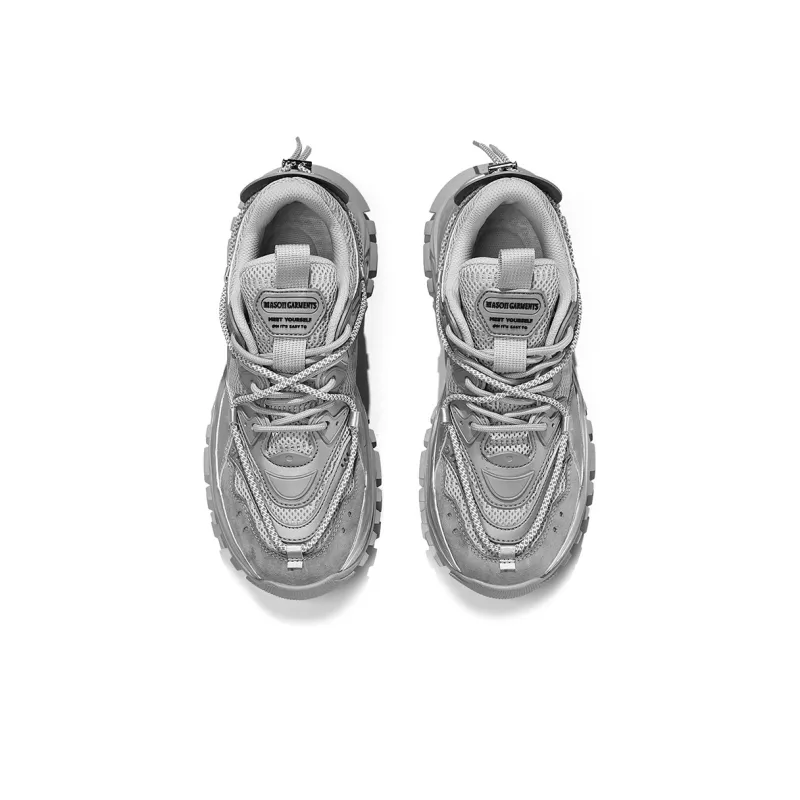 Masongarments Shark Tooth Series Running Shoes Unisex Low Top Black/Gray/White/Beige/Galaxy Gray-5